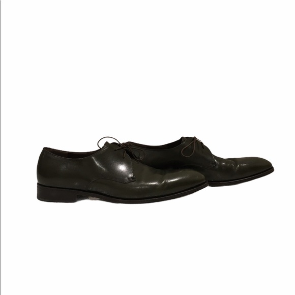 Salvatore Ferragamo Mens Pine Green Calf Shoes main image 7